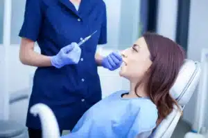 Patient receiving an injection from a dental provider
